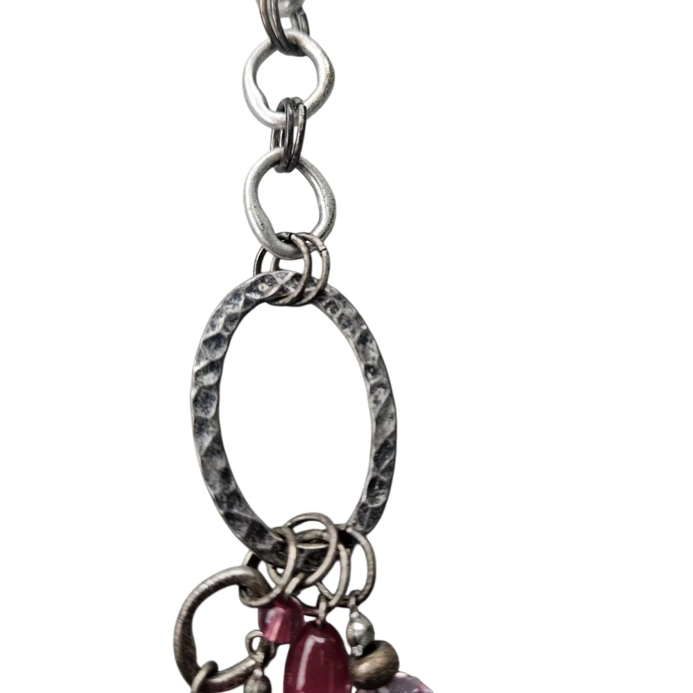 Premier Design Antique matte silver cat's-eye and stones with glass Necklace - Picture 3 of 4